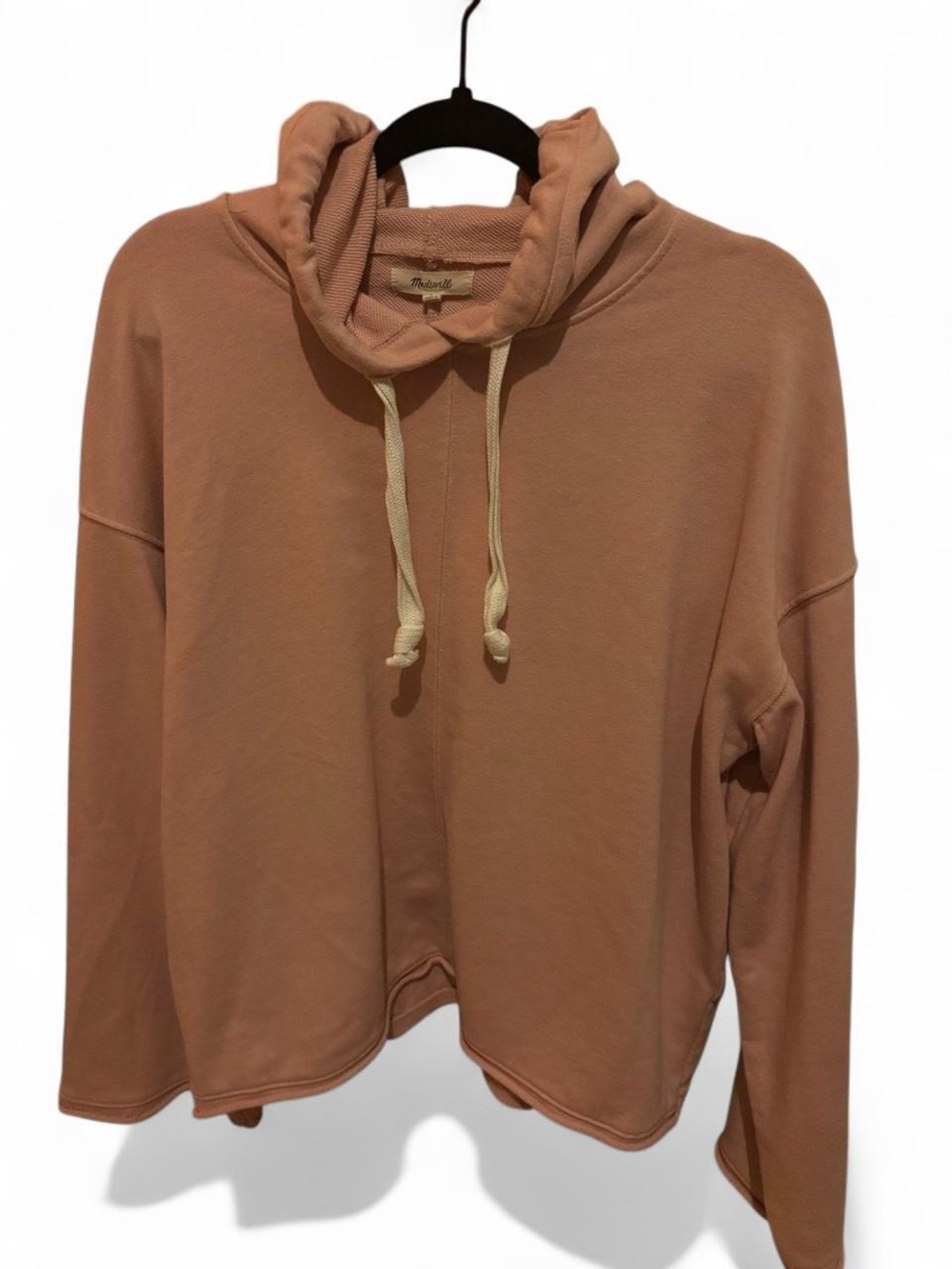 Madewell Pink Hooded Pullover Sweatshirt Size L Dusty Rose